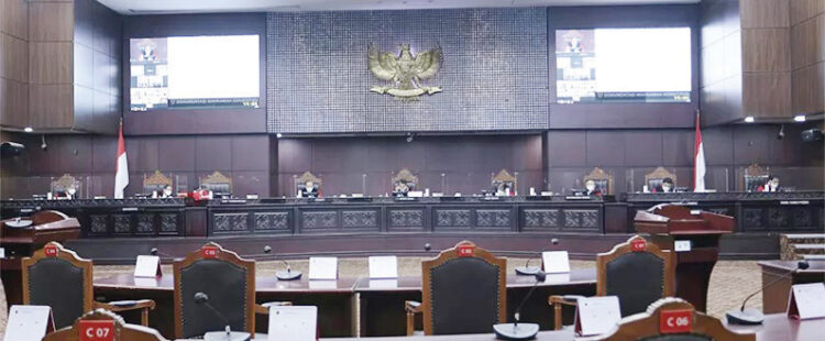 SIDANG— Suasana sidang di Mahkamah Konstitusi (MK).