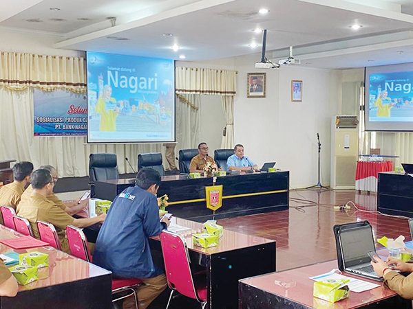 SOSIALISASI— DPMN Kabupaten Agam bersama Bank Nagari Cabang Lubuk Basung menyelenggarakan Sosialisasi Sistem Keuangan Desa (Siskeudes), Senin (5/2).