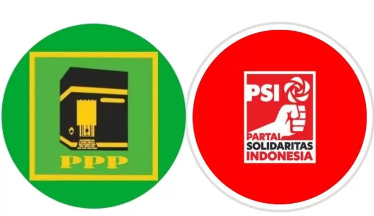 BEREBUT— Dua parpol yang berebut kursi di parlemen,PPP (kiri) dan PSI (kanan).