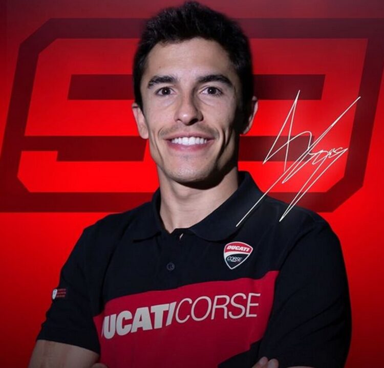 PINDAH TIM— Marc Marquez resmi pindah ke Ducati musim depan. The Baby Alien dikontrak dua musim oleh pabrikan Italia itu. Transfer itu diumumkan pada Rabu (5/6). Marquez akan mendampingi Francesco Bagnaia di Ducati Lenovo Team untuk musim 2025 dan 2026.