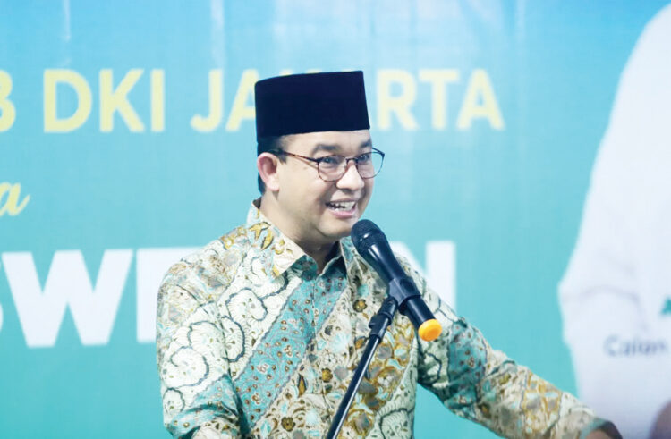 SILATURAHMI— Gubernur DKI Jakarta periode 2017-2022 Anies Baswedan saat bersilaturahmi ke Kantor DPW PKB DKI Jakarta di Jakarta, Kamis (13/6).