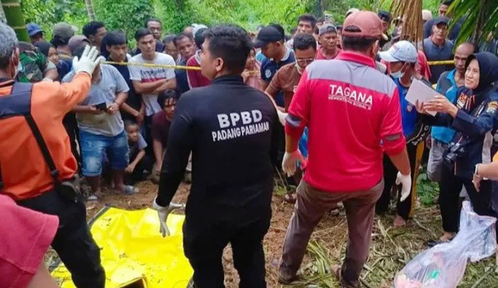 DITEMUKAN TERKUBUR— Lokasi penemuan jenazah gadis cantik penjual gorengan yang terkubur dengan kondisi tanpa busana dan tangan terikat di Nagari Guguk, Kecamatan 2x11 Kayu Tanam, Kabupaten Padangpariaman.