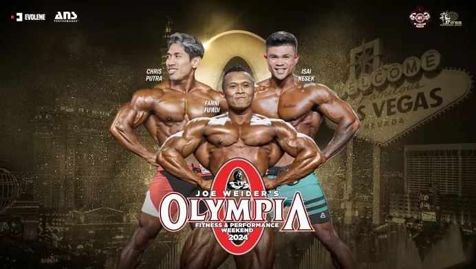 ATLET BODYBUILDER— Tiga atlet bodybuilder Indonesia akan berlaga di panggung Olympia 2024, kompetisi tertinggi bodybuilding di dunia.