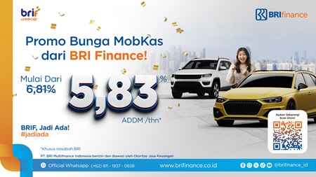 Bunga Kompetitif--BRI Finance Tawarkan Suku Bunga Kompetitif untuk Pembiayaan Mobil Bekas.