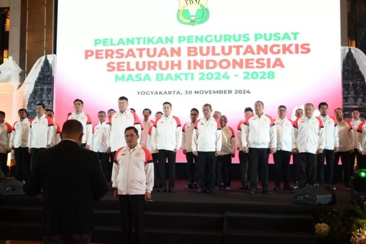 PELANTIKAN PENGURUS— PP PBSI periode 2024-2028 melibatkan banyak mantan atlet sekaligus legenda bulu tangkis Indonesia.