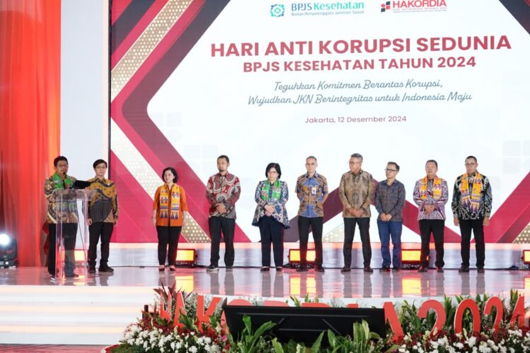 SAMBUTAN—Direktur Utama BPJS Kesehatan, Ghufron Mukti, saat menyampaikan sambutan pada momentum Hari Anti Korupsi Sedunia, beberapa waktu lalu.