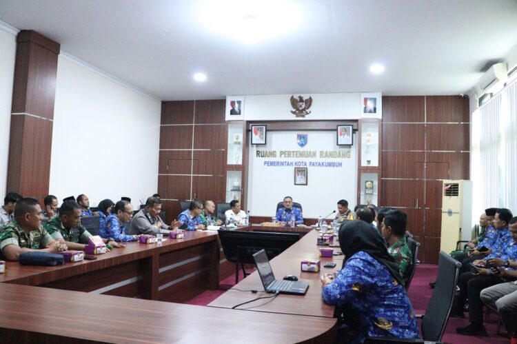 RAPAT FORKOPIMDA—Pj.Walikota Suprayitno, Payakumbuh gelar rapat bersama forkopimda akibat meningkatnya kasus kebakaran.