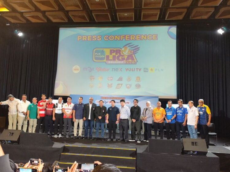 KONFERENSI PERS— Konferensi pers Proliga 2025, Selasa (17/12).