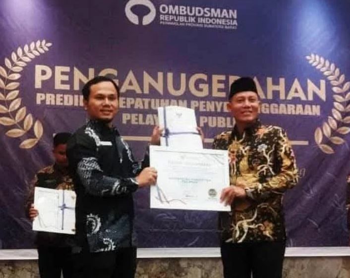 Kualitas Terbaik Kepatuhan, Pasaman Terima Penghargaan Ombudsman RI