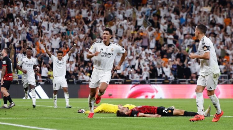 MENANG— Real Madrid menang 3-0 atas Real Mallorca Jumat (10/1) di King Abdullah Sports City, Jeddah di babak semifinal Piala Super Spanyol.