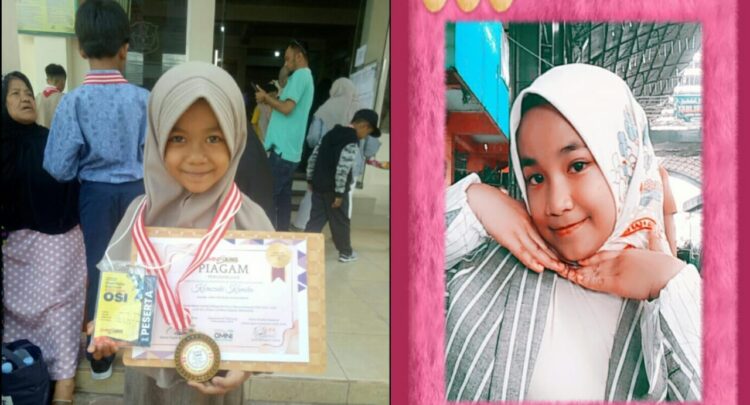 LOLOS—Korazaki Kamiko dan Rhadhifa Putri, dua murid SD di Kota Payakumbuh lolos ke Final lomba matematika dan sain tingkat nasional.