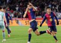 DUEL SENGIT— Barcelona bermain imbang 4-4 lawan Atletico Madrid dalam duel sengit leg pertama babak semifinal Copa del Rey di Stadion Olimpic Luis Companys, Rabu (26/2) dini hari WIB.