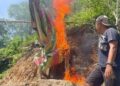 Camp Pekerja Tambang Emas Ilegal Dibakar, Berbagai Peralatan Menambang Disita