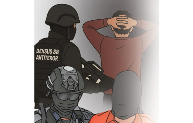 ILUSTRASI Penangkapan terduga teroris.