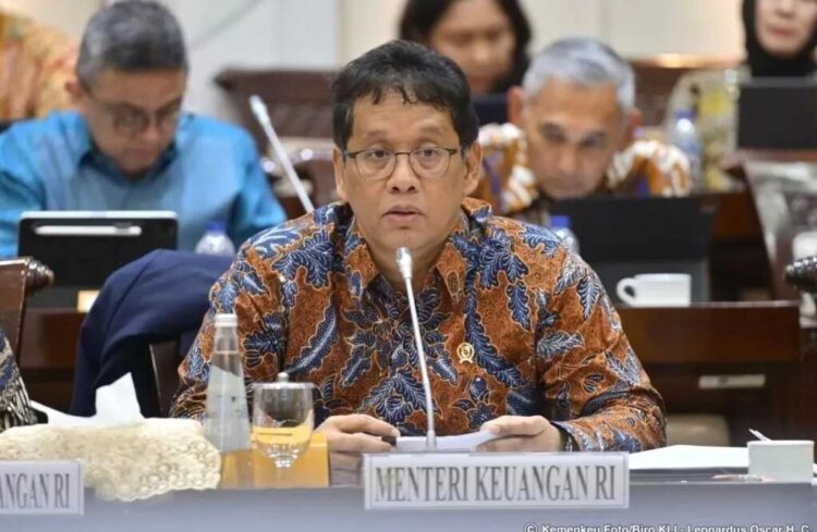 RAKER— Menteri Keuangan (Menkeu) Purbaya Yudhi Sadewa dalam Rapat Kerja Komisi IV DPR RI di Kompleks Parlemen Senayan, Jakarta, pada Senin (3/11).