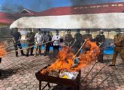 Hasil Pengungkapan Sepanjang Tahun 2025, Polres Padang Pariaman Musnahkan 26,8 Kg Ganja dan Ratusan Botol Miras